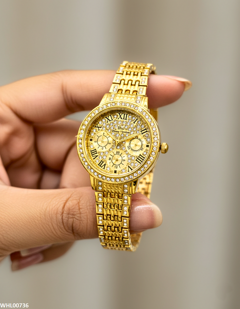 WHL00736 HWR Round Stone Dial Women's Watch - WHL