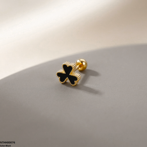 NTHH00076 XAS Clover Flower Stainless Steel Nose Pin - NTHH