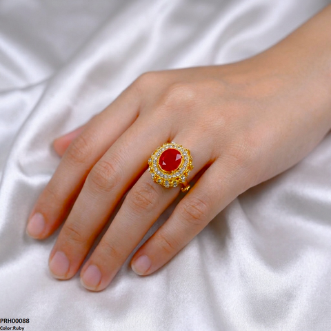 PRH00088 FRN Oval Stone Ring Adjustable - PRH