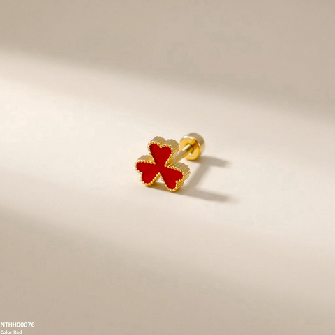 NTHH00076 XAS Clover Flower Stainless Steel Nose Pin - NTHH