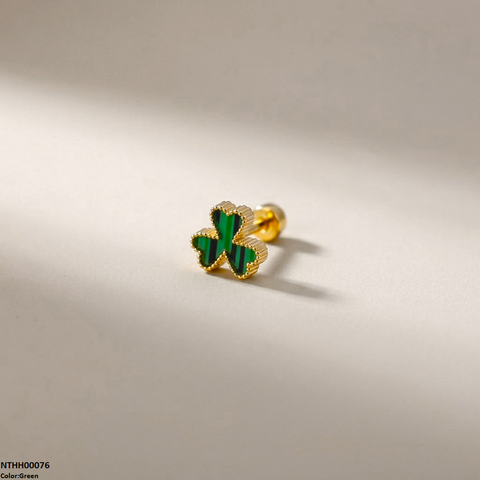 NTHH00076 XAS Clover Flower Stainless Steel Nose Pin - NTHH