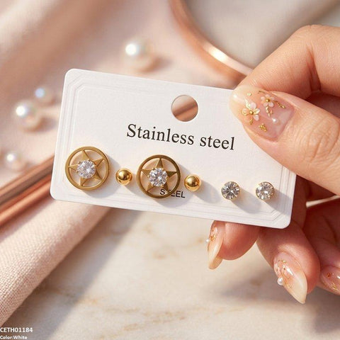 CETH01184 XAS Star/Round Stainless Steel 3 Tops Pairs - CETH