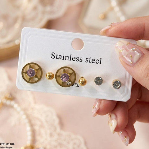 CETH01184 XAS Star/Round Stainless Steel 3 Tops Pairs - CETH