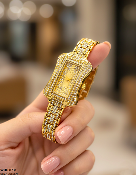 WHL00731 HWR Rectangle Rhinestone Women's Watch - WHL