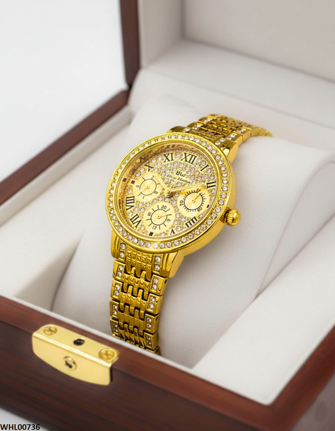 WHL00736 HWR Round Stone Dial Women's Watch - WHL