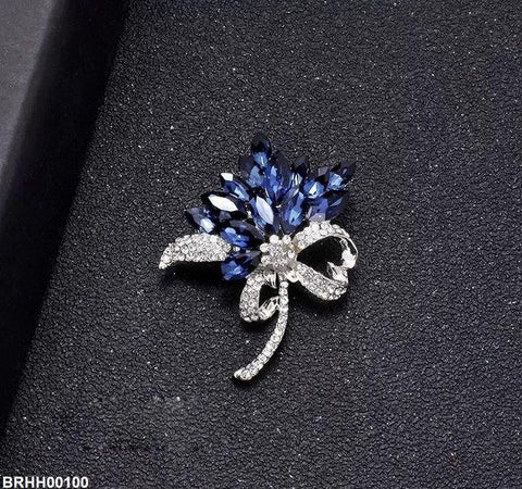 BRHH00100 XST Flower Marquise Stone Broach - BRHH
