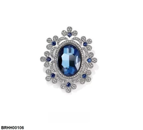 BRHH00106 XST Oval Flower Zircon Broach - BRHH