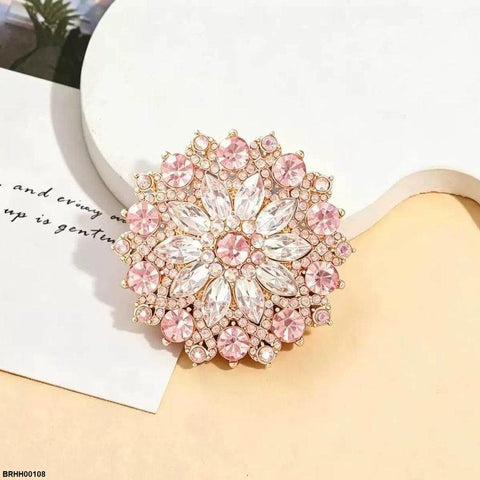 BRHH00108 XST Pink SunFlower Zircon Broach - BRHH