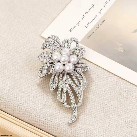 BRHH00113 XST Ribbon Pearl Zircon Broach - BRHH