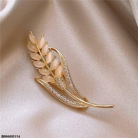 BRHH00114 XST Wheat Ear Zircon Broach - BRHH