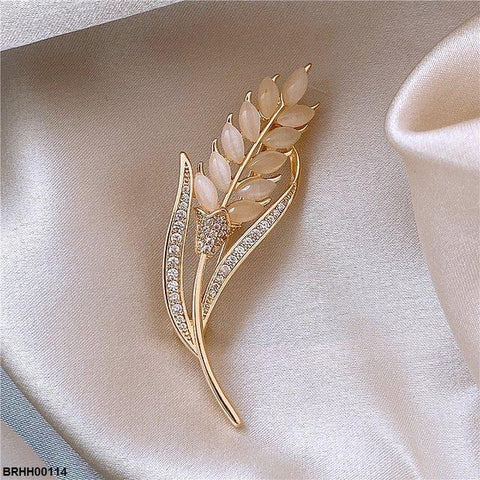 BRHH00114 XST Wheat Ear Zircon Broach - BRHH