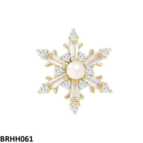BRHH061 YMO Pearl Star Collar Pin - BRHH