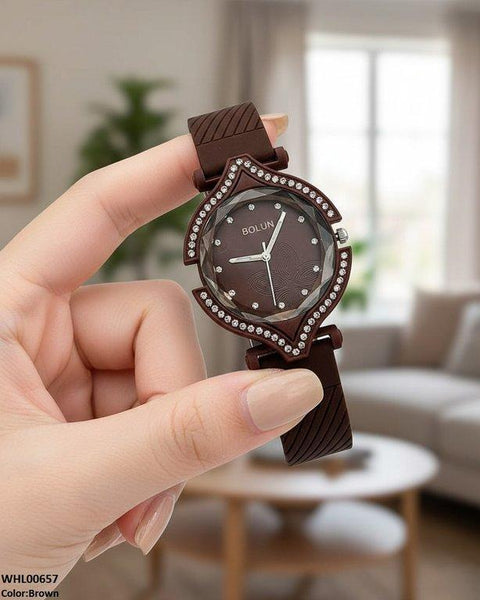 WHL00657 ZWA Round Rhinestone Bezel Women's Watch - WHL