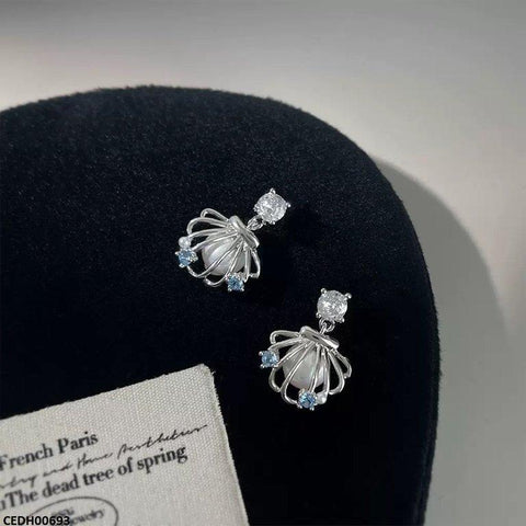 CEDH00693 BTO Round Pearl Drop Earrings - CEDH