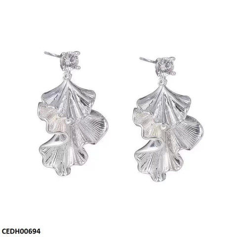 CEDH00694 BTO Double Leaf Drop Earrings - CEDH