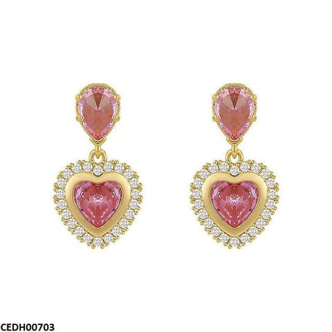 CEDH00703 LSH Tear Heart Drop Earrings - CEDH