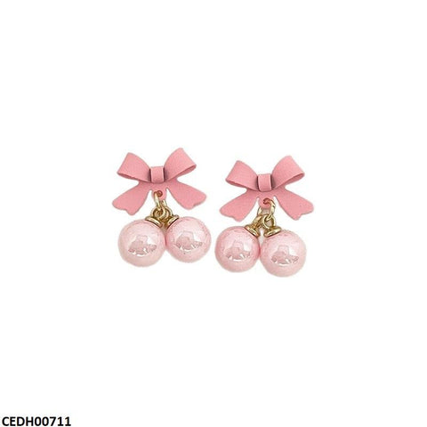 CEDH00711  LSH Bow Pearl Drop Earrings Pair - CEDH