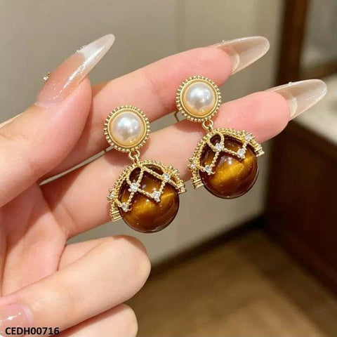 CEDH00716 SYB Round Pearl Drop Earrings - CEDH