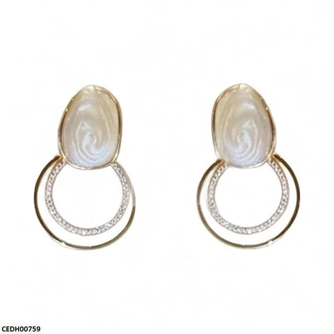 CEDH00759 ZHL Double Round Drop Earrings - CEDH