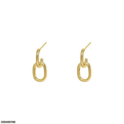 CEDH00780 ZCD Stainless Steel Link Chain Drop Earrings Pair