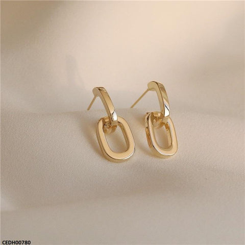 CEDH00780 ZCD Stainless Steel Link Chain Drop Earrings Pair