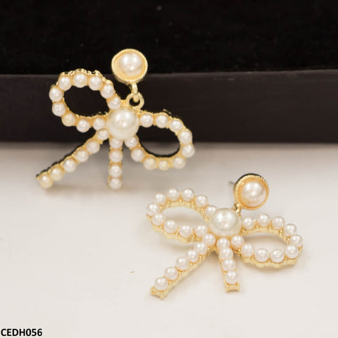 CEDH056 LSH Bow Tear drop Earrings - CEDH