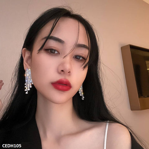 CEDH105 YBJ Tassel Drop Pearl Earrings - CEDH