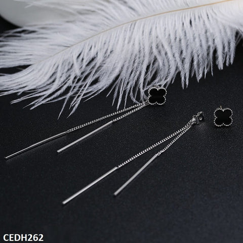 CEDH262 Flower Wind Chimes Drop Earrings Pair - CEDH