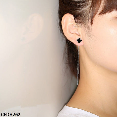CEDH262 Flower Wind Chimes Drop Earrings Pair - CEDH
