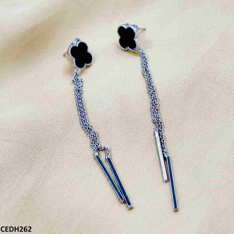 CEDH262 Flower Wind Chimes Drop Earrings Pair - CEDH