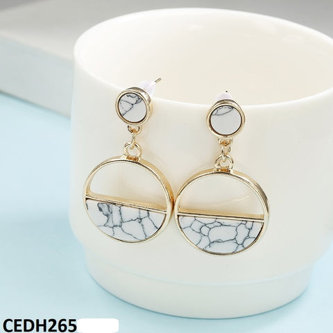 CEDH265 ABC Trendy Round Drop Earrings Pair - CEDH