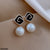 CEDH282 YYZ Painted-G Pearl Drop Earrings Pair