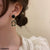 CEDH297 SIQ Painted Circle Ractangle Drop Earrings Pair
