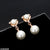 CEDH299 SGC Triangle Pearl Drop Earrings Pair