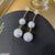 CEDH385 SYB Double Pearl Drop Earrings Pair