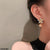CEDH387 SYB Flower Shinning Pearl Drop Earrings Pair - CEDH