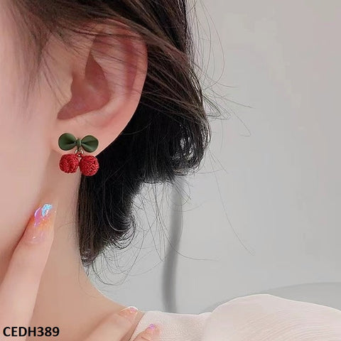 CEDH389 ZHL Cherry Drop Earrings Pair - CEDH