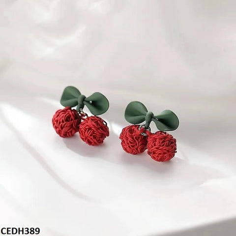 CEDH389 ZHL Cherry Drop Earrings Pair - CEDH