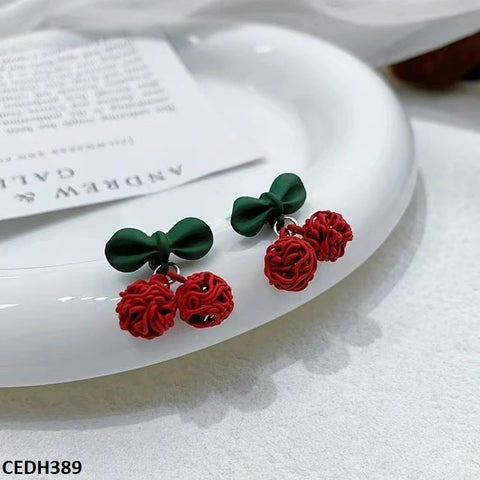 CEDH389 ZHL Cherry Drop Earrings Pair - CEDH