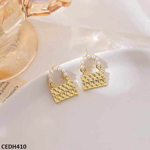 CEDH410 YHC Pearl Lock Drop Earrings Pair - CEDH
