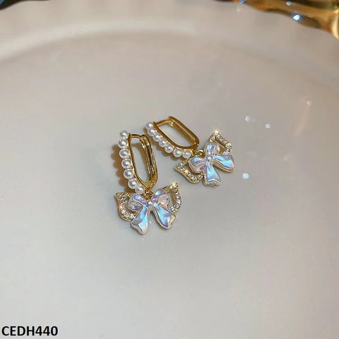 CEDH440 BTO Bow Drop Earrings Pair - CEDH