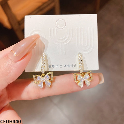 CEDH440 BTO Bow Drop Earrings Pair - CEDH