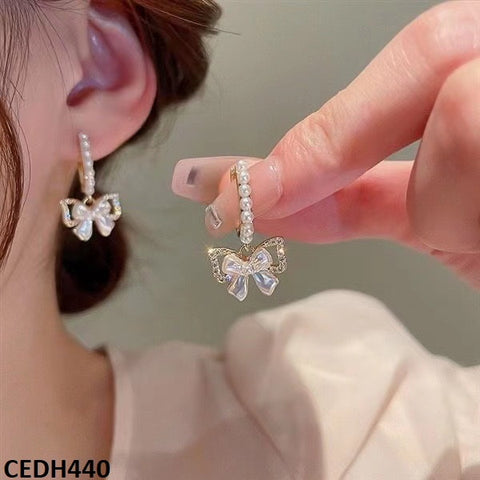 CEDH440 BTO Bow Drop Earrings Pair - CEDH