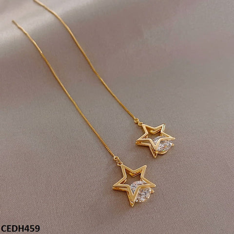 CEDH459 YQG Star Drop Earrings Pair - CEDH