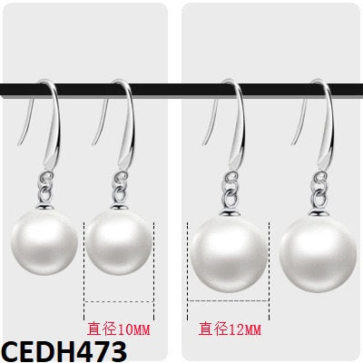 CEDH473 KRL Round Pearl Drop Earrings - CEDH
