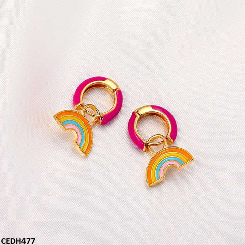 CEDH477 QWN Rainbow Drop Earrings - CEDH