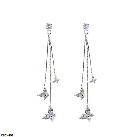 CEDH492 XST Butterfly Layered Drop Earrings - CEDH