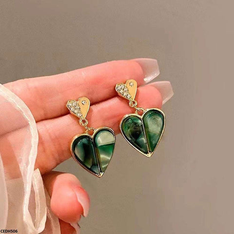 CEDH506 BTO Double Heart Earrings Pair  - CEDH