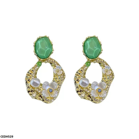 CEDH529 ZCD Oval/Round Casting Drop Earrings  - CEDH