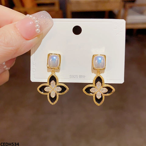 CEDH534 SIQ Flower Drop Earrings  - CEDH